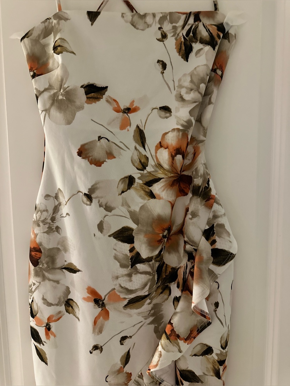 Windsor Floral Dress With Shades of Orange, Brown, and Cream